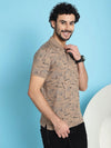 Venitian Men All Over Printed Peanut Cotton Polo Neck T-Shirt