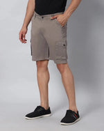 Solid Stretchable Shorts with 6 pockets-Grey-HCS6019-30