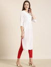 Women White Solid Straight Kurta-NJ-3522422-White