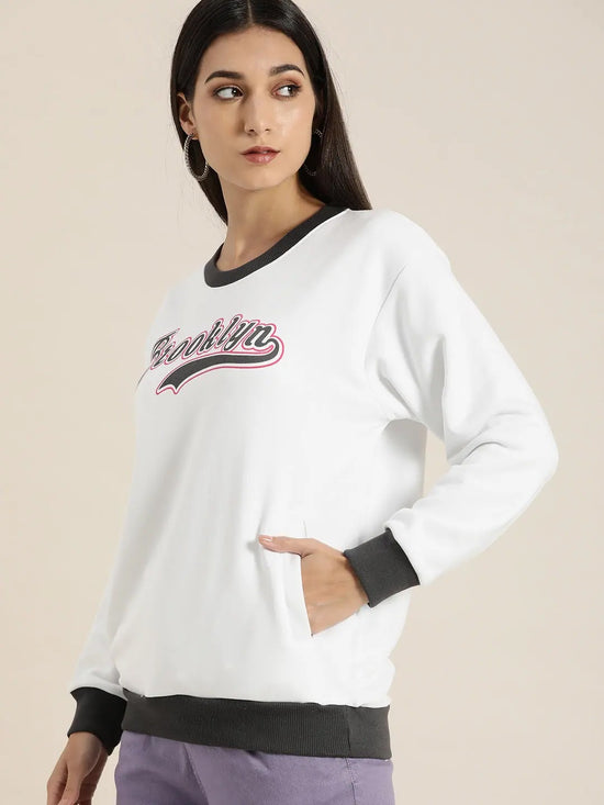 Dillinger White Typographic Oversized Sweatshirt