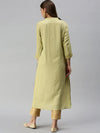 Women's Lime Green Solid Straight Kurta-UB-2040-Limegreen