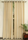 Aster linen minimal design curtain for living room - Room darkening - Mustard - Pack of 1-240421037