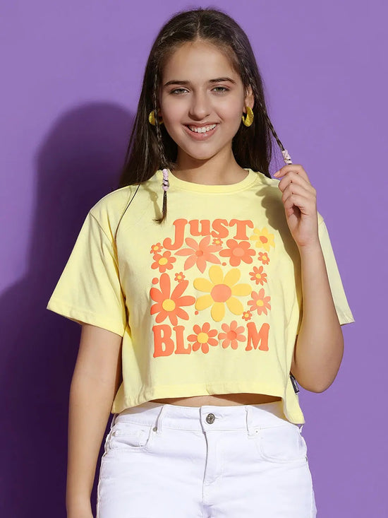 Lil Tomatoes Girls Cotton Crop Top-GGT-S24-1483_LEMON_28