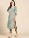 Women's Sea Green Printed Straight Kurta-SKC-976-Seagreen