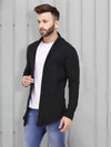 Rigo Black Open Long Cardigan Full Sleeve Shrug For Men