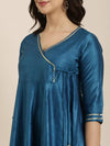 Women Anarkali Blue Solid Kurta-RE-SKF-221-Blue