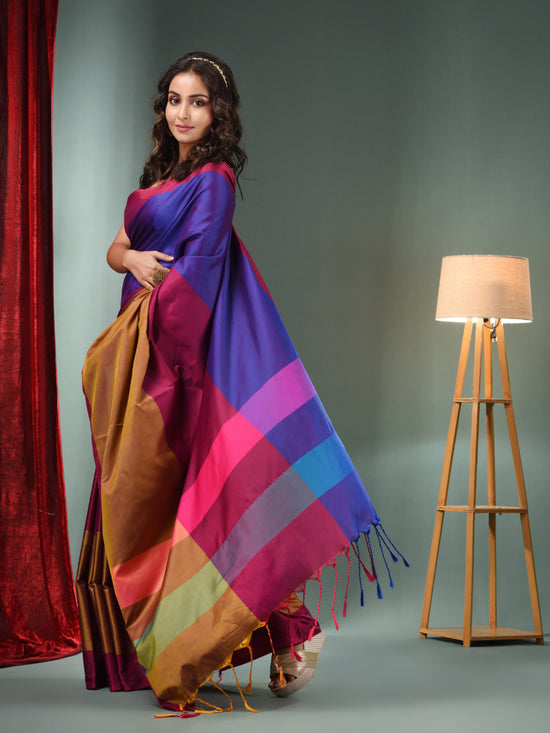 Multicolour Blended Silk Handwoven Soft Saree-MA50BSL01530139