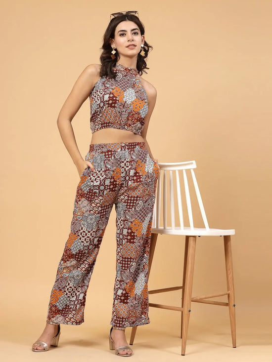 Rigo Women Paisley Print Co-Ord-WTRKST1054-L