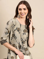 Women's Taupe Printed Kurta Set-SKC-3194-Taupe