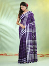 Violet Cotton Soft Saree With Checkbox Designs-MA62CT331100058