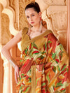 Saree Mall Women's Cotton Blend Rust Printed Designer Saree With Blouse Piece-NITRA205