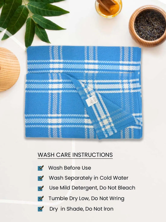 Athom Living Premium  Bath Towel 75 x 150 cm Pack of 5 Waffle Towel,Ultra Absorbent, Quick Dry, and Durable - Ideal for Spa, Gym, and Everyday Use, Blue color-ATZ-BT-7I-C5