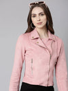 Women Pink Solid Tailored Jacket-CHN-832-Pink