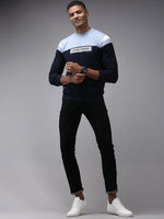 Men Blue Colourblock Sweatshirt-OTRS-4-1-Navyblue