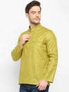 Hangup Men Standard Solid Men's Indian Wear-Mehndi_Magic_Bon_ShortKurta