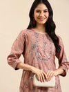 Women's Purple Printed Straight Kurta-HO-2122-Mauve