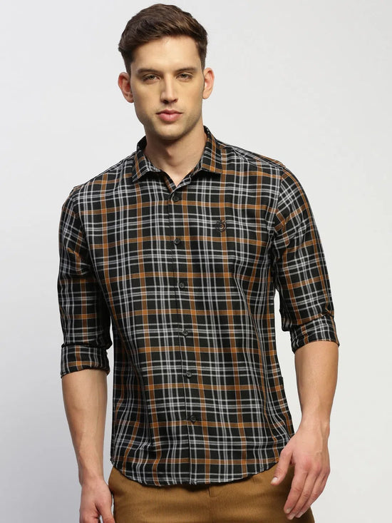 Men Black Checked Shirt-BRICHCHECKS-5614-Black