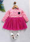 Mimino Indi Baby Girls Below Knee Party Dress (Pink, Full Sleeve)-IGFRKMN668_12/18