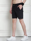 Venitian Men Cotton Printed Black Shorts