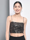 Golden Sequin Crop Top