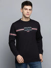 Men Black Printed Casual Sweatshirt-BP-1413-Black