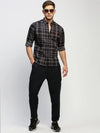 Men Grey Checked Shirt-CLEON-1797-Grey