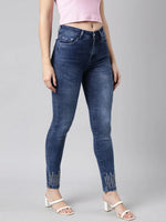 Women Skinny Fit Denim Navy Blue Jean-LT-105518-Navyblue