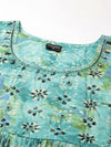 Women Teal Floral Kurta Set-SKC-1209-Teal