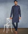 Hangup Men Standard Striped Men's Indian Wear-ST1111263_Navy_Lkurta