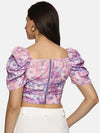 Floral Purple Wrap Crop Top-17343