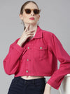 Women Fuchsia Solid Denim Jacket-GZ-5600-Fuchsia