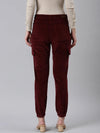 Women Burgundy Solid Joggers-IM-10635-Burgundy