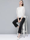 White Lace Flared Sleeve Top