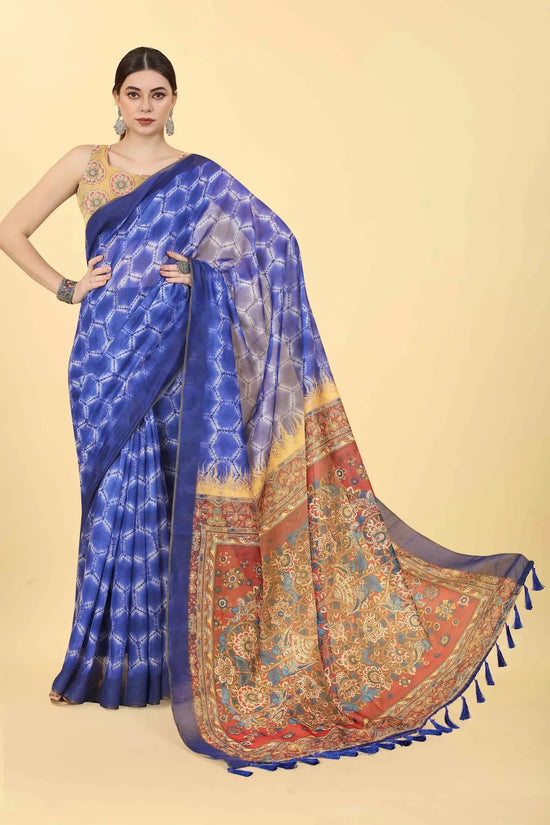 Blossoming Charm Drape Saree-SZ-INDIGO-1413