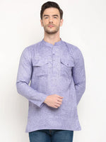 Hangup Men Standard Solid Men's Indian Wear-Purple_2Pkt_Short_Kurta