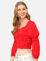 Red Ruching Top