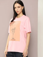 Dillinger Pink Graphic Oversized T-Shirt-WMNCR480PINK-XS