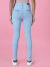 Women's Blue Solid Skinny Fit Denim Jeans-GZ-5268-Blue