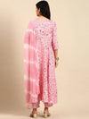 Women's Pink Printed Kurta Set-ON-596-Pink