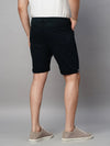 Genips Men's Navy Cotton Lycra Slim Fit Shorts