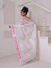 Off White Cotton Handwoven Jamdani Saree-MA64JM401380031