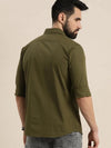 Dillinger Men's Olive Solid Shirt-DLMSRT001OGRN-S