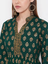 Kurti with sharara in bottle Green