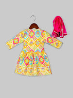 Girls Ethnic Motifs Printed Gotta Patti Kurta & Sharara with Dupatta Set-NN00071ETH-12