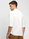 Men White Solid Shirt-DINAH-1681-White