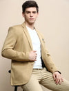 Men Khaki Solid Casual Blazers-AR-51-Khaki