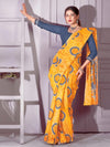 Saree Mall Women's Cotton Yellow Printed Designer Saree With Blouse Piece-MINAXI4403