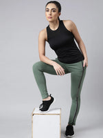 Women Solid Slim Fit Green Track Pant-AF-1899-Green