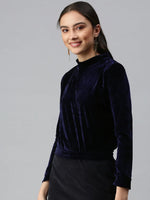 Women's Solid Navy Blue Top-AE-10189-Navyblue