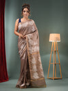 Beige Blended Silk Handwoven Saree With Paisley Border-MA50BSL34710007